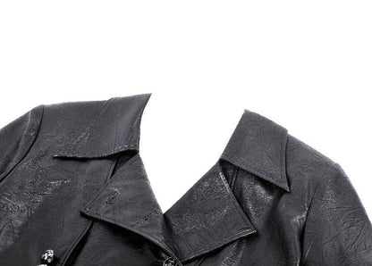 Rosalie Gothic Faux Leather Trench Coat by Dark In Love