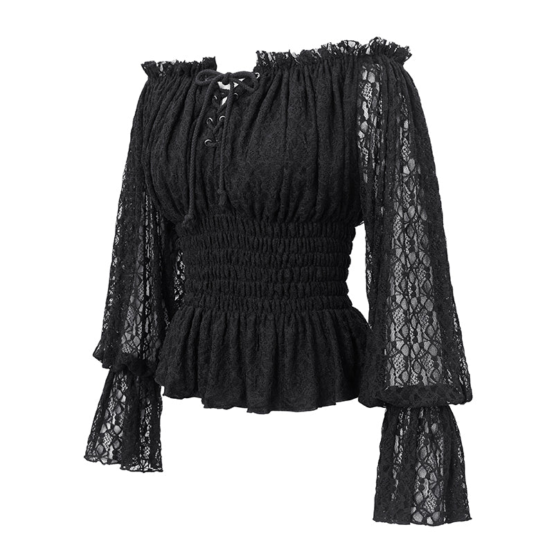 Midnight Breeze Gothic Lace Top by Devil Fashion