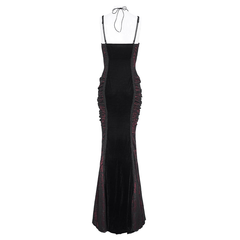 Midnight Feast Gothic Lace Velvet Dress by Eva Lady