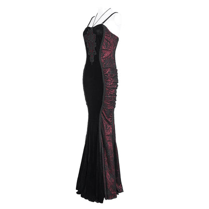 Midnight Feast Gothic Lace Velvet Dress by Eva Lady