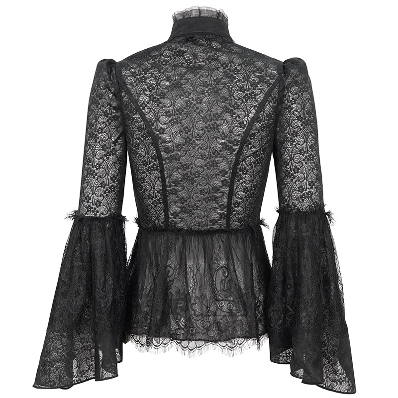 Marigold Gothic Lace Blouse Top by Devil Fashion