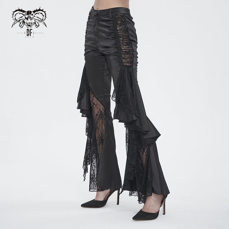 Bellatrix Gothic Lace Flare Pants by Devil Fashion
