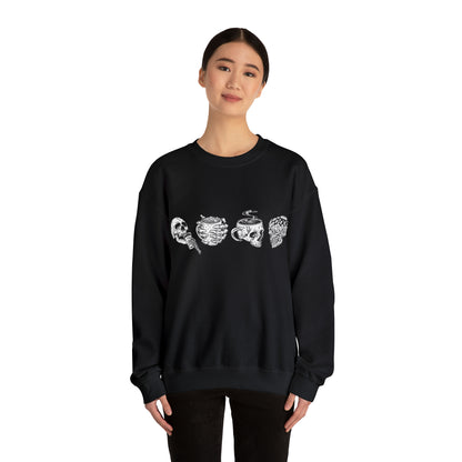 Skull Coffee Lovers Crewneck Sweatshirt Top by The Dark Side of Fashion