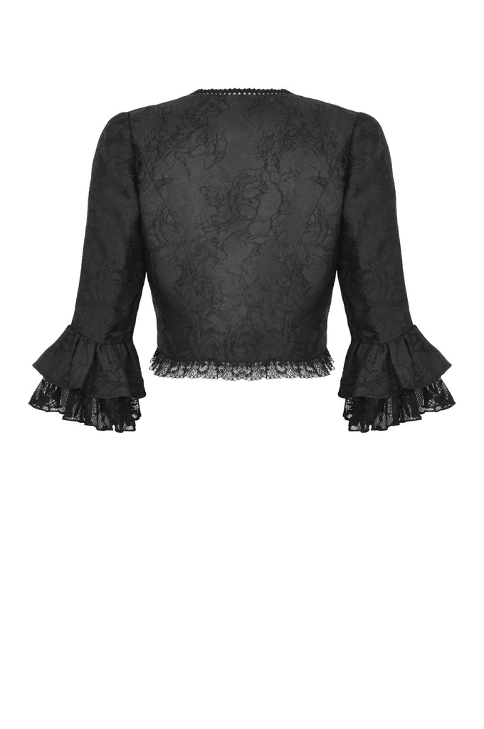 Morgan Gothic Lace Ruffle Bolero Top by Dark In Love – The Dark Side of  Fashion