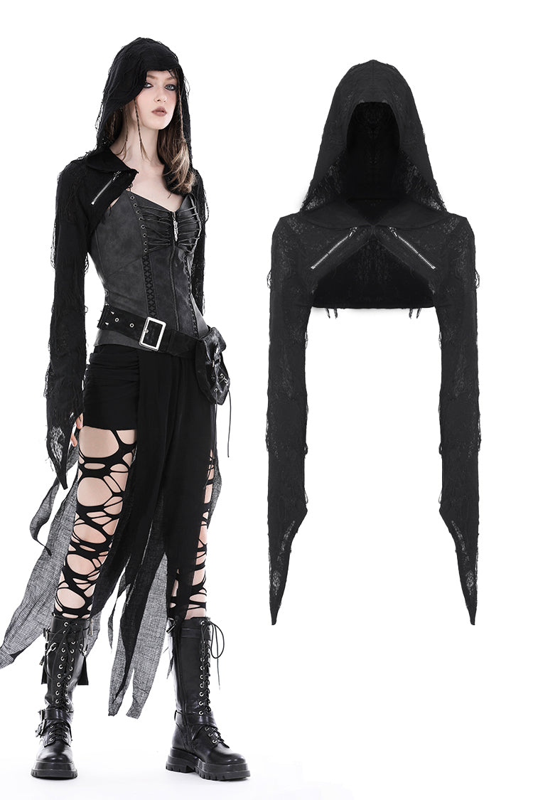 Hidden Evil Hooded Bolero Top by Dark In Love