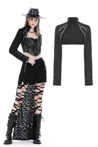 Mysterious Studded Trim Bolero Top by Dark In Love