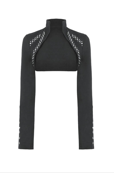 Mysterious Studded Trim Bolero Top by Dark In Love