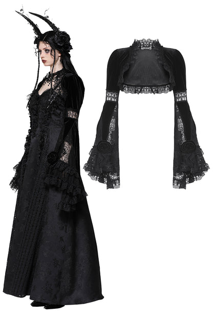 Vivienne Gothic Velvet Lace Bolero Shrug Top by Dark In Love