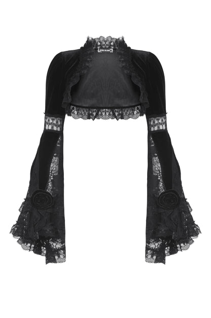 Vivienne Gothic Velvet Lace Bolero Shrug Top by Dark In Love