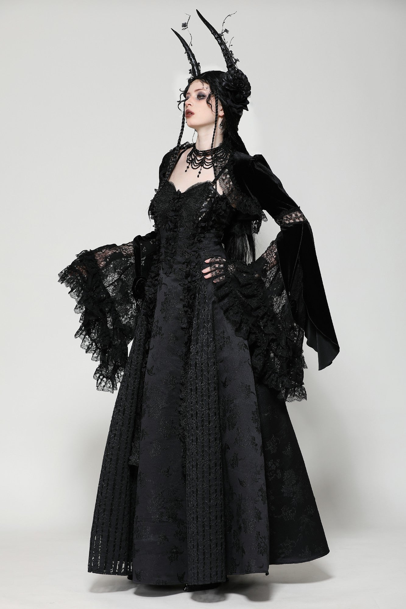 Vivienne Gothic Velvet Lace Bolero Shrug Top by Dark In Love