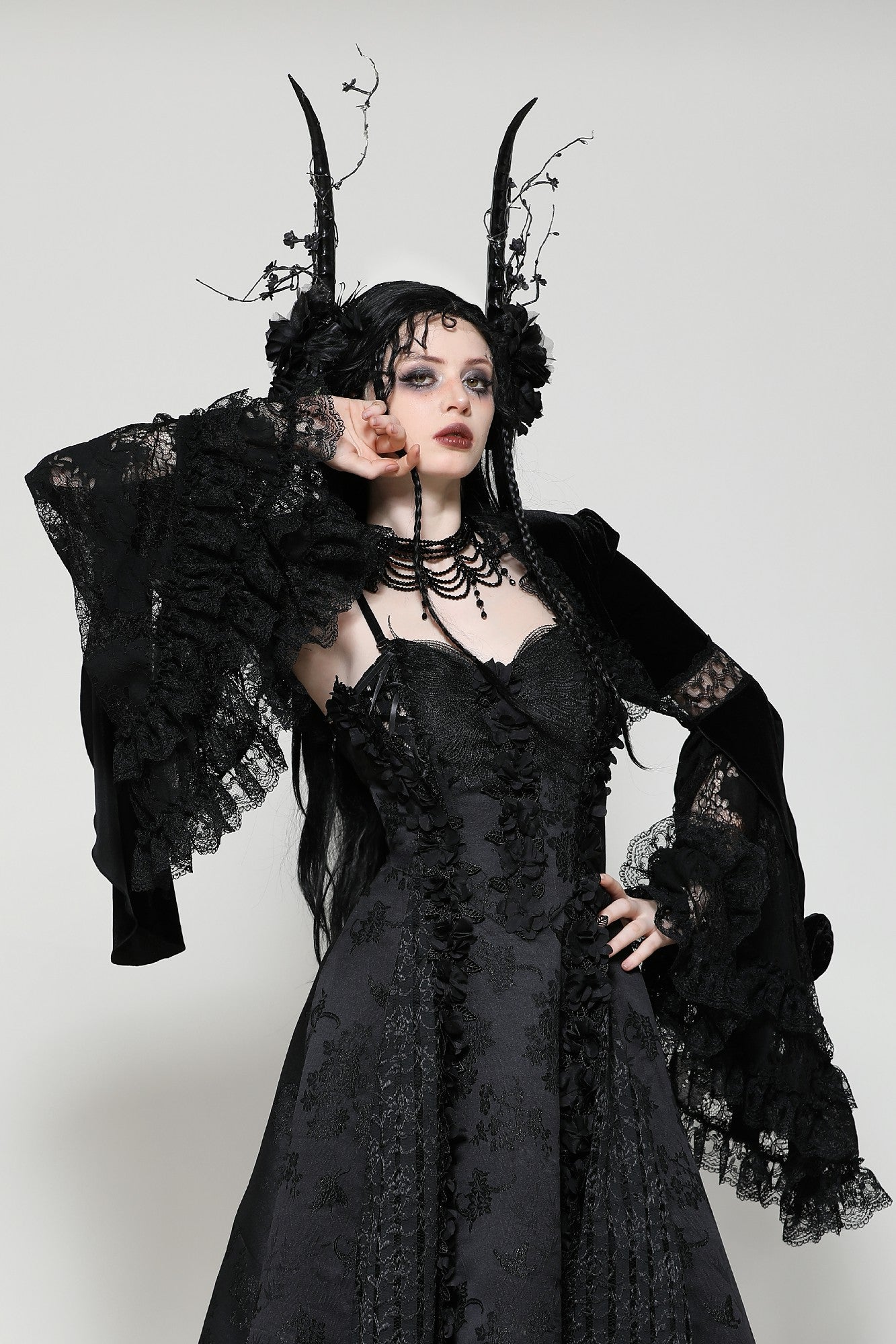 Vivienne Gothic Velvet Lace Bolero Shrug Top by Dark In Love