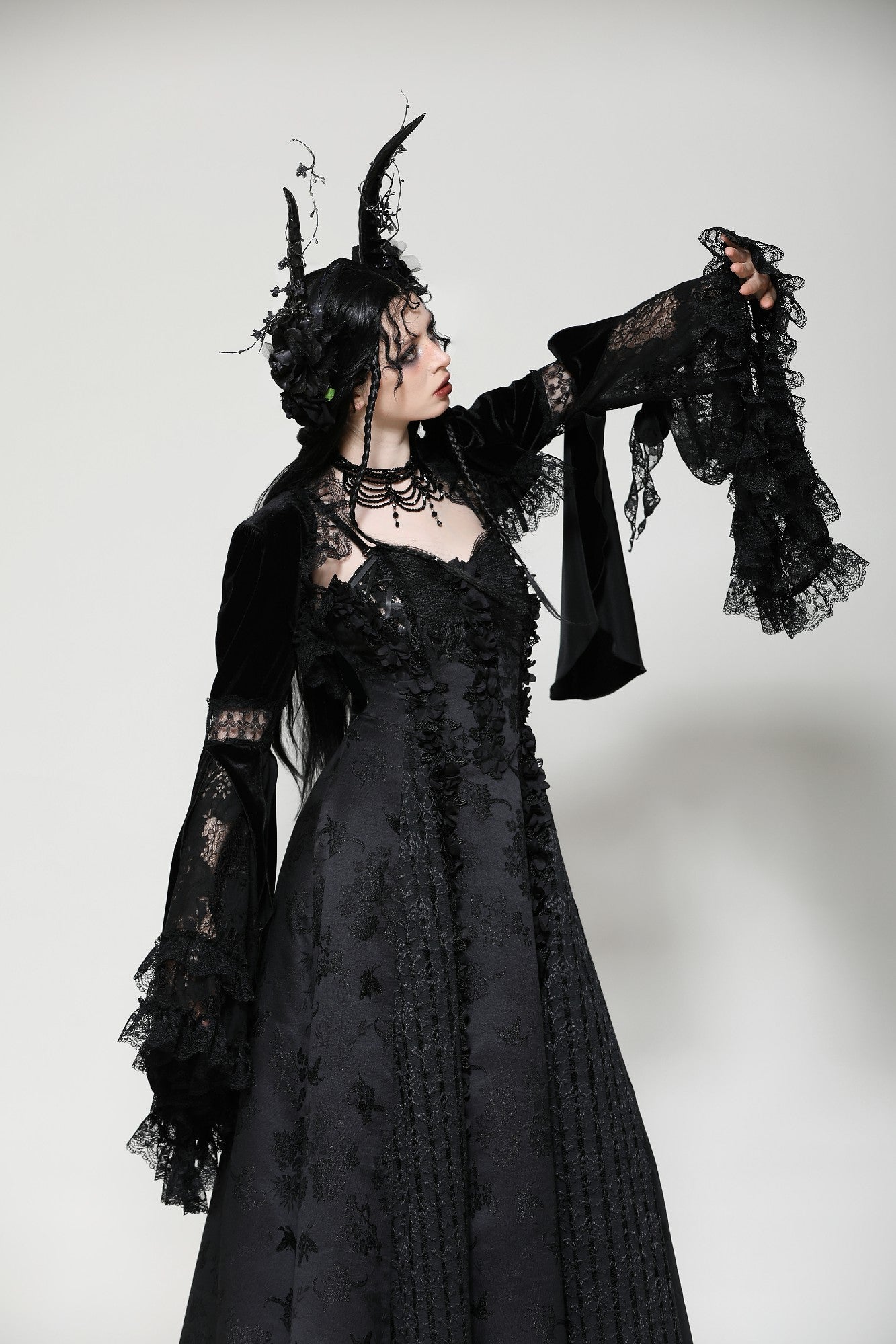 Vivienne Gothic Velvet Lace Bolero Shrug Top by Dark In Love