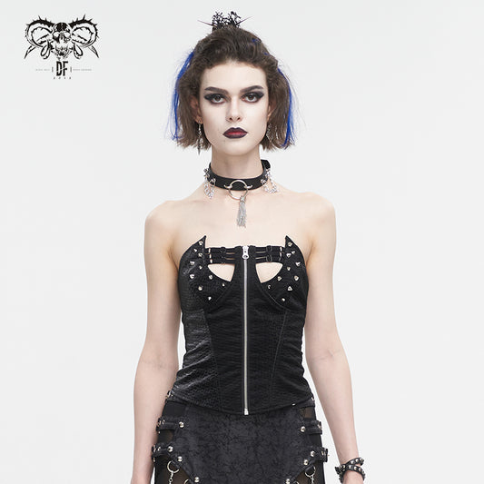 Trish Spiked Gothic Corset Top by Devil Fashion
