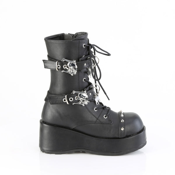 CUBBY-54 Skull Buckle Ankle Boots by Demonia