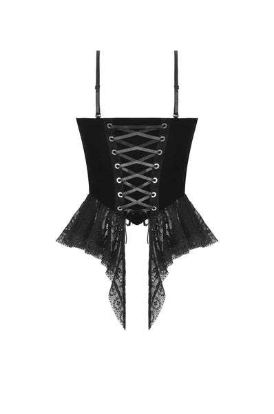 Eliza Gothic Velvet Lace Corset Top by Dark In Love