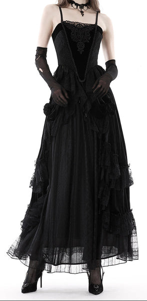 Eliza Gothic Velvet Lace Corset Top by Dark In Love