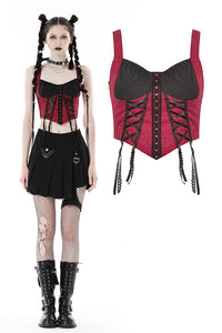 Caught Red Handed Gothic Corset Top by Dark In Love