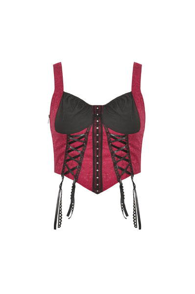 Caught Red Handed Gothic Corset Top by Dark In Love