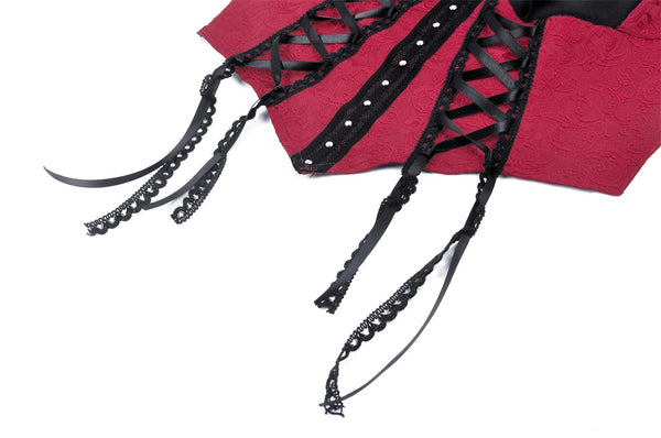 Caught Red Handed Gothic Corset Top by Dark In Love
