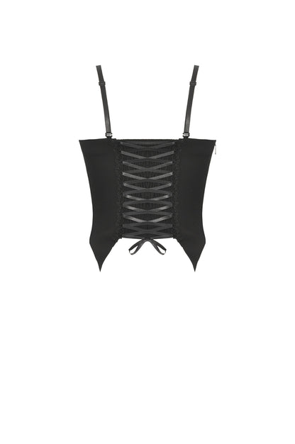 Nadya Gothic Lace Up Corset Top by Dark In Love