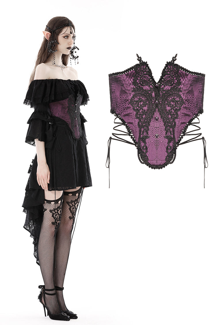 Leah Gothic Lace Purple Corset by Dark In Love – The Dark Side of Fashion