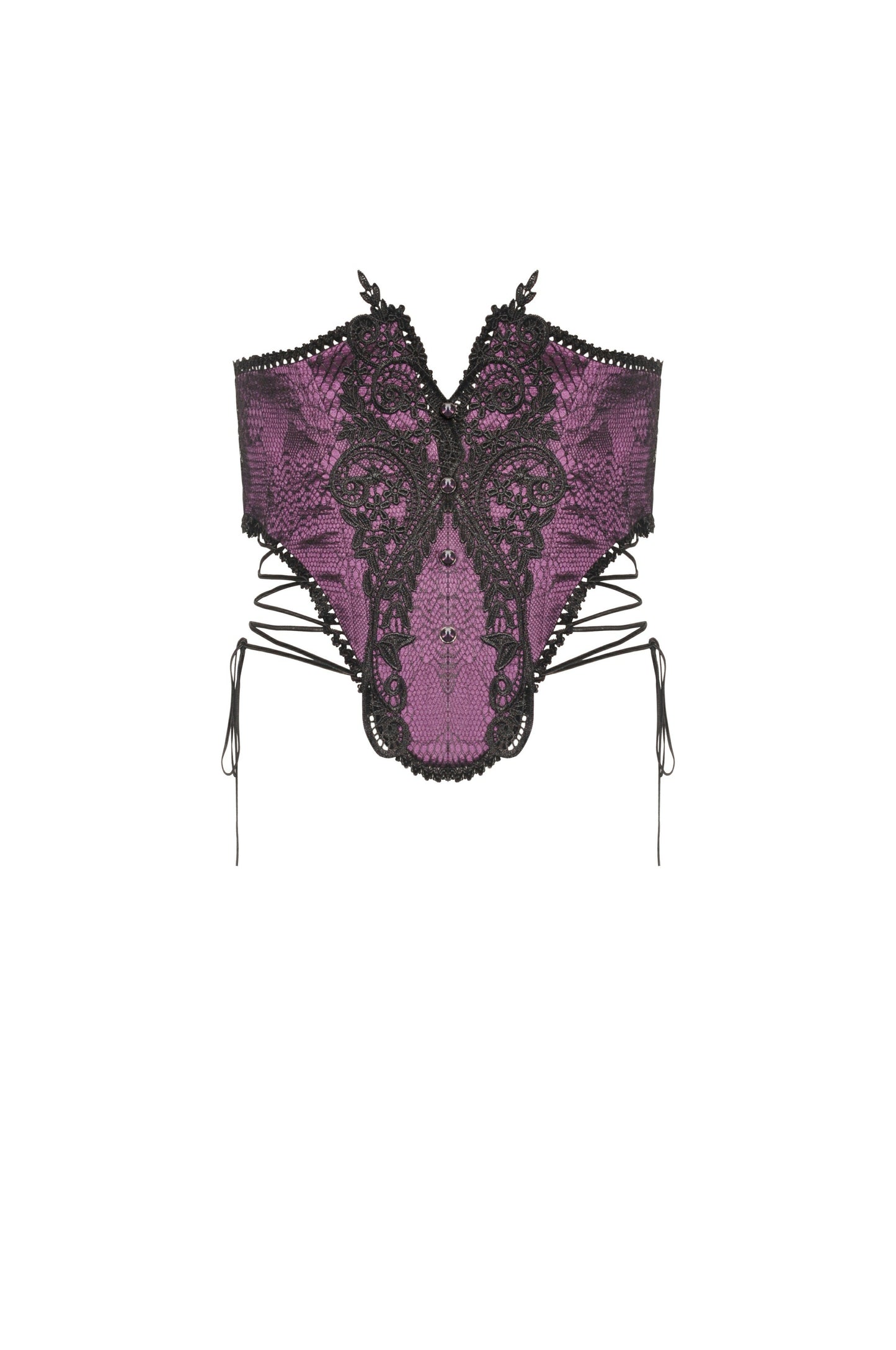 Leah Gothic Lace Purple Corset by Dark In Love