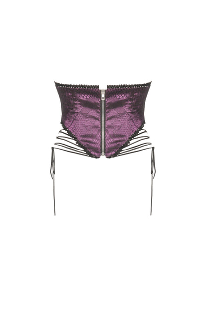 Leah Gothic Lace Purple Corset by Dark In Love