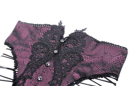 Leah Gothic Lace Purple Corset by Dark In Love