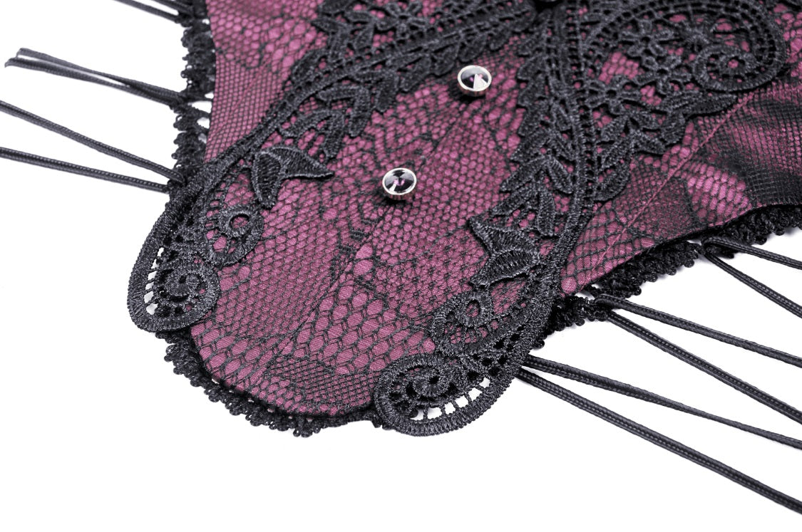 Leah Gothic Lace Purple Corset by Dark In Love