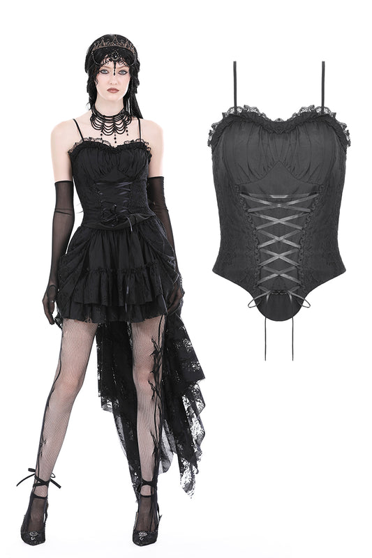 Vicky Gothic Corset Lace Up Top by Dark In Love