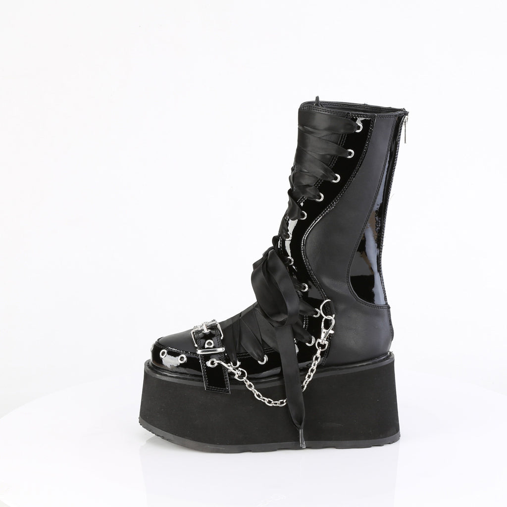 DAMNED-120 Corset Lace Up Platform Boots by Demonia – The Dark Side of ...