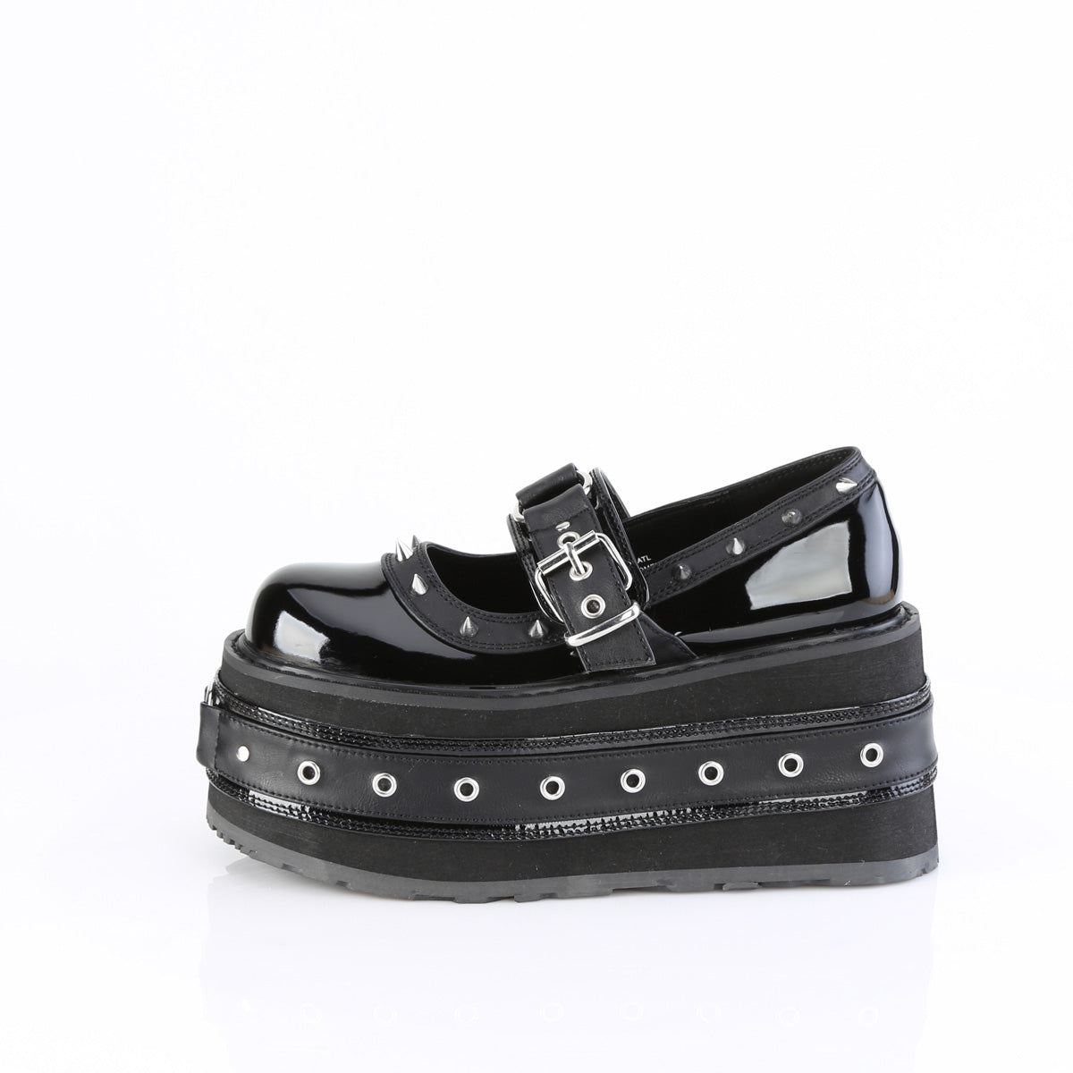 DAMNED-20 Spike Patent Leather Maryjane Shoes by Demonia