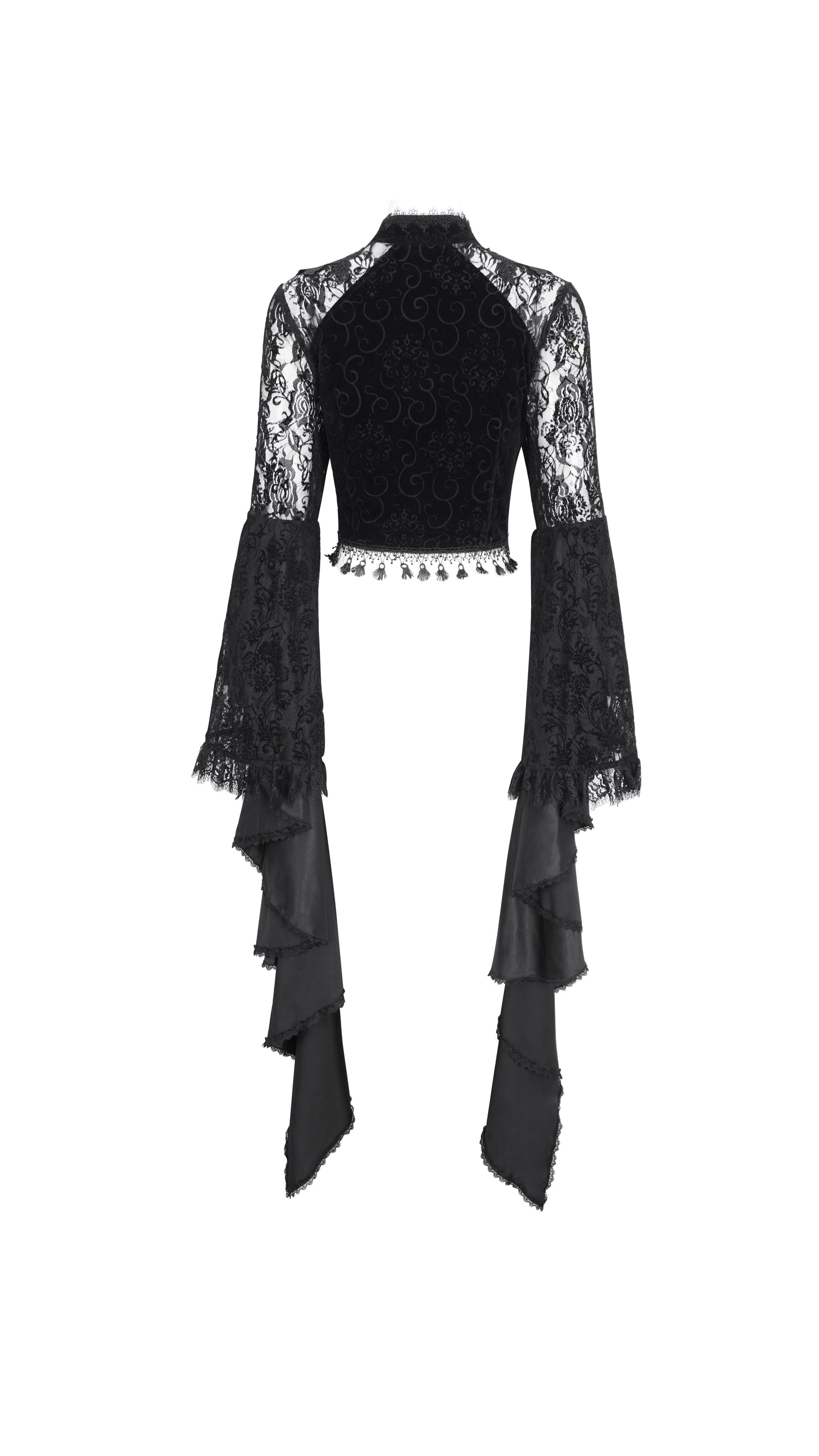 Weeping Beauty Lace Bell Sleeve Gothic Cropped Jacket Top by Eva Lady