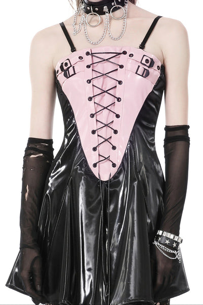 Pretty In Punk Faux Leather Dress by Dark In Love