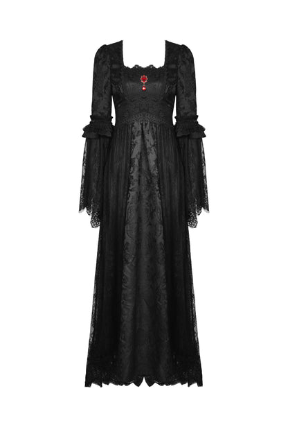 Lady In Waiting Black Gothic Lace Dress by Dark In Love