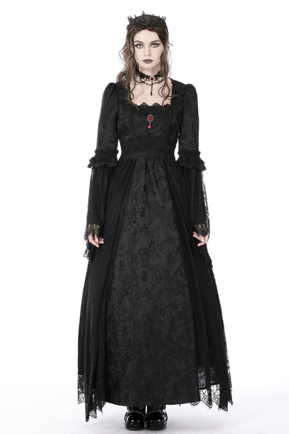 Lady In Waiting Black Gothic Lace Dress by Dark In Love