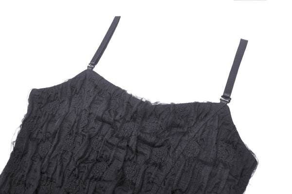 Dreadfully Delightful Frilly Black Lace High Low Dress by Dark In Love