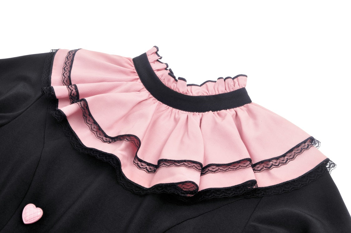 Sweet Dolly Pink Ruffle Neck Dress by Dark In Love