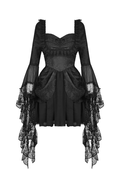 Gothic Gardens Lace Bell Sleeves Dress by Dark In Love