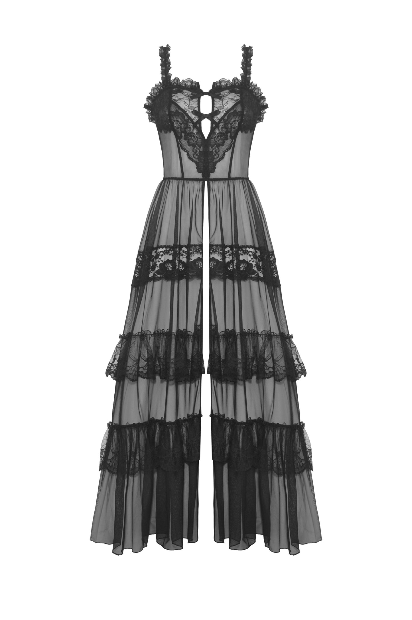 Gothic Lovesick Lace Heart Mesh Dress by Dark In Love
