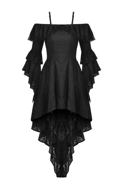Twilight Gothic Lace Trim High Low Dress by Dark In Love