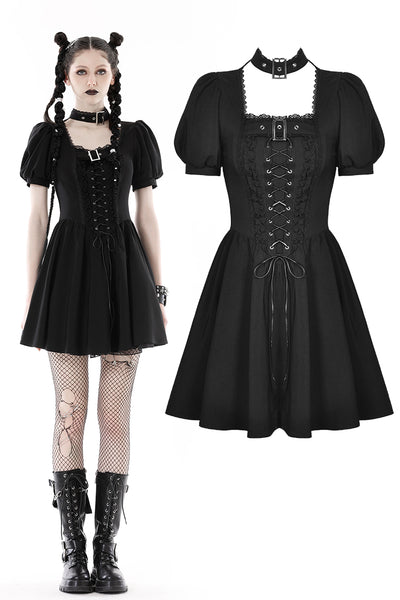 Dauphine Gothic Lace Up Dress by Dark In Love