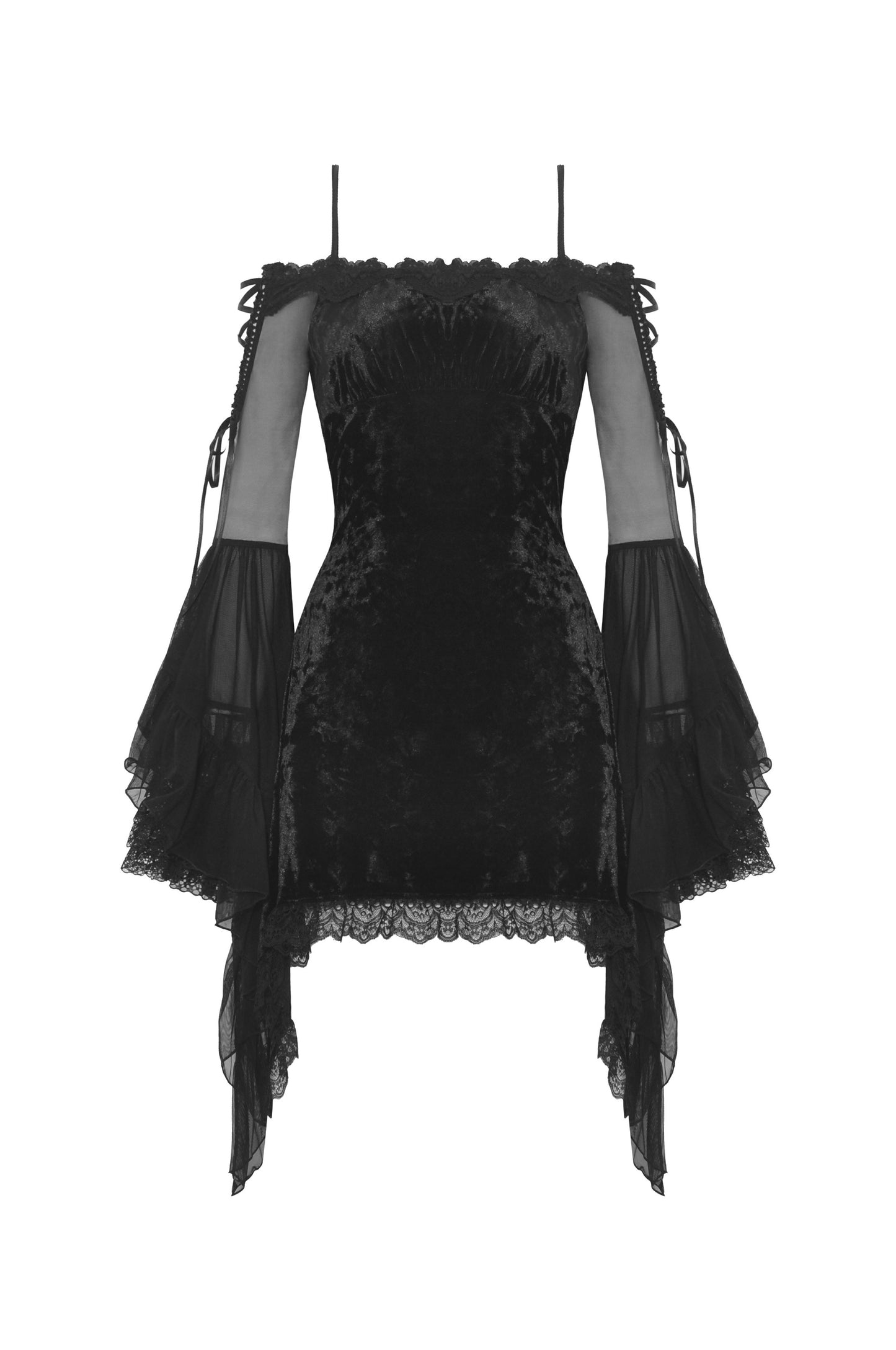 Thorne Gothic Bell Sleeves Velvet Dress by Dark In Love