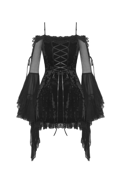 Thorne Gothic Bell Sleeves Velvet Dress by Dark In Love