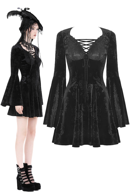 Poisonous Roses Gothic Velvet Dress by Dark In Love