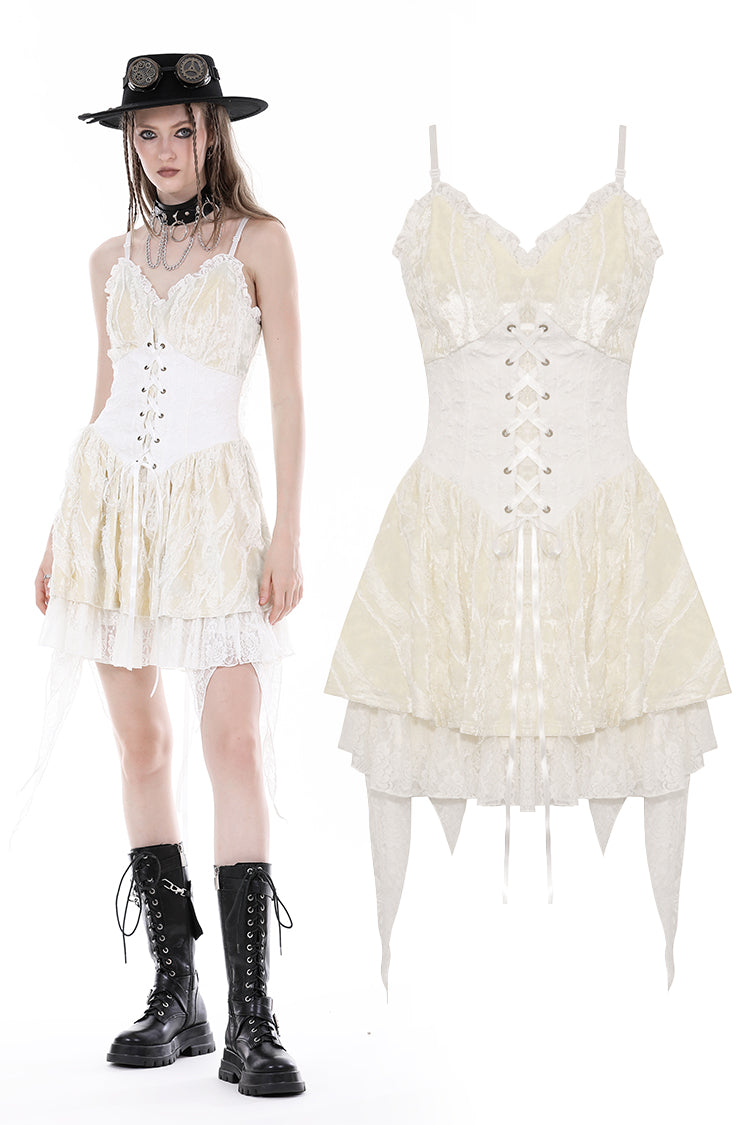 Velvet Meringue Corset Lace Up Dress by Dark In Love