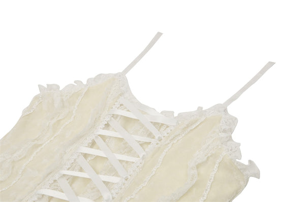 Velvet Meringue Corset Lace Up Dress by Dark In Love