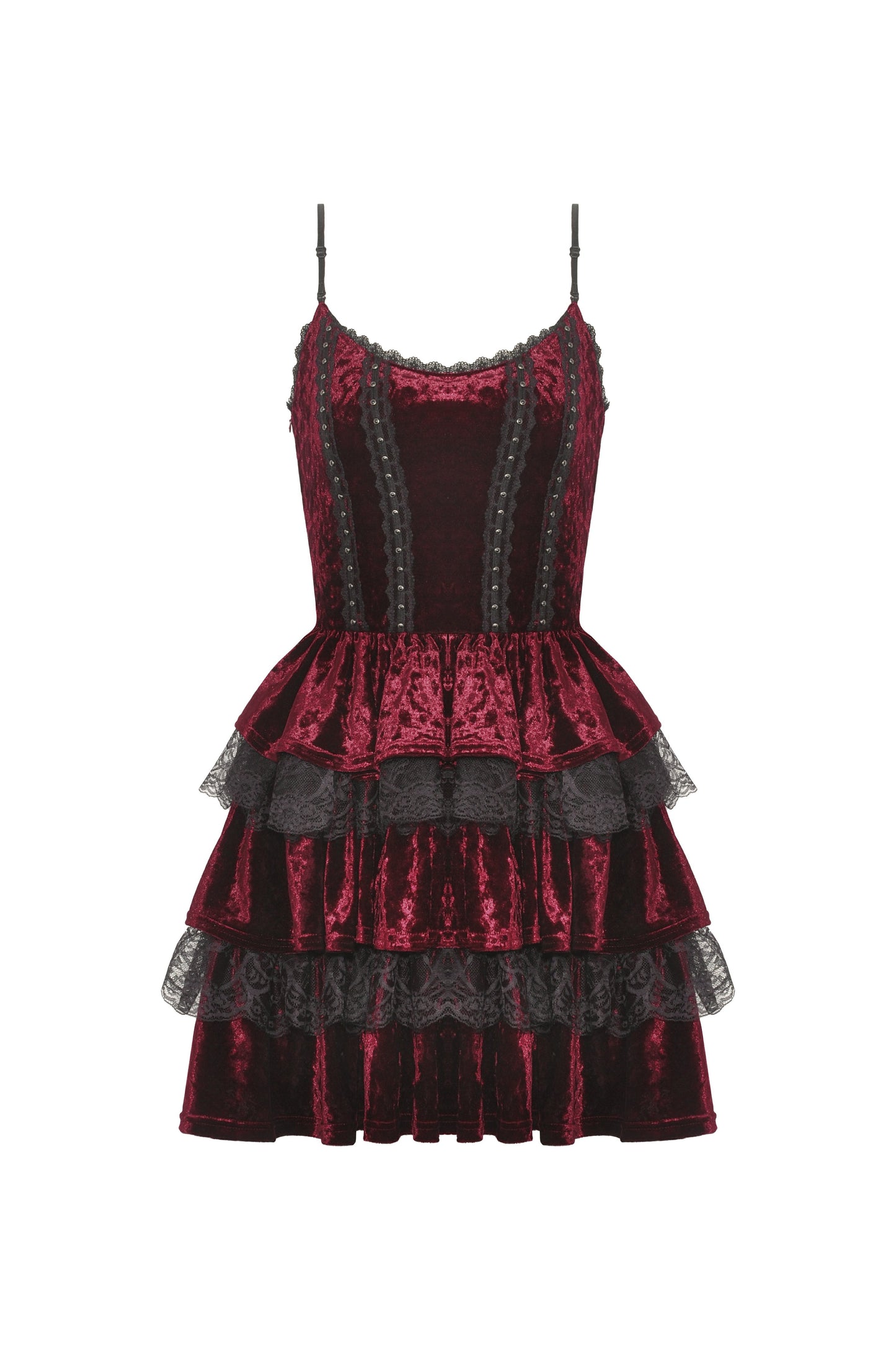 Bathing In Blood Gothic Red Velvet Frilly Dress by Dark In Love