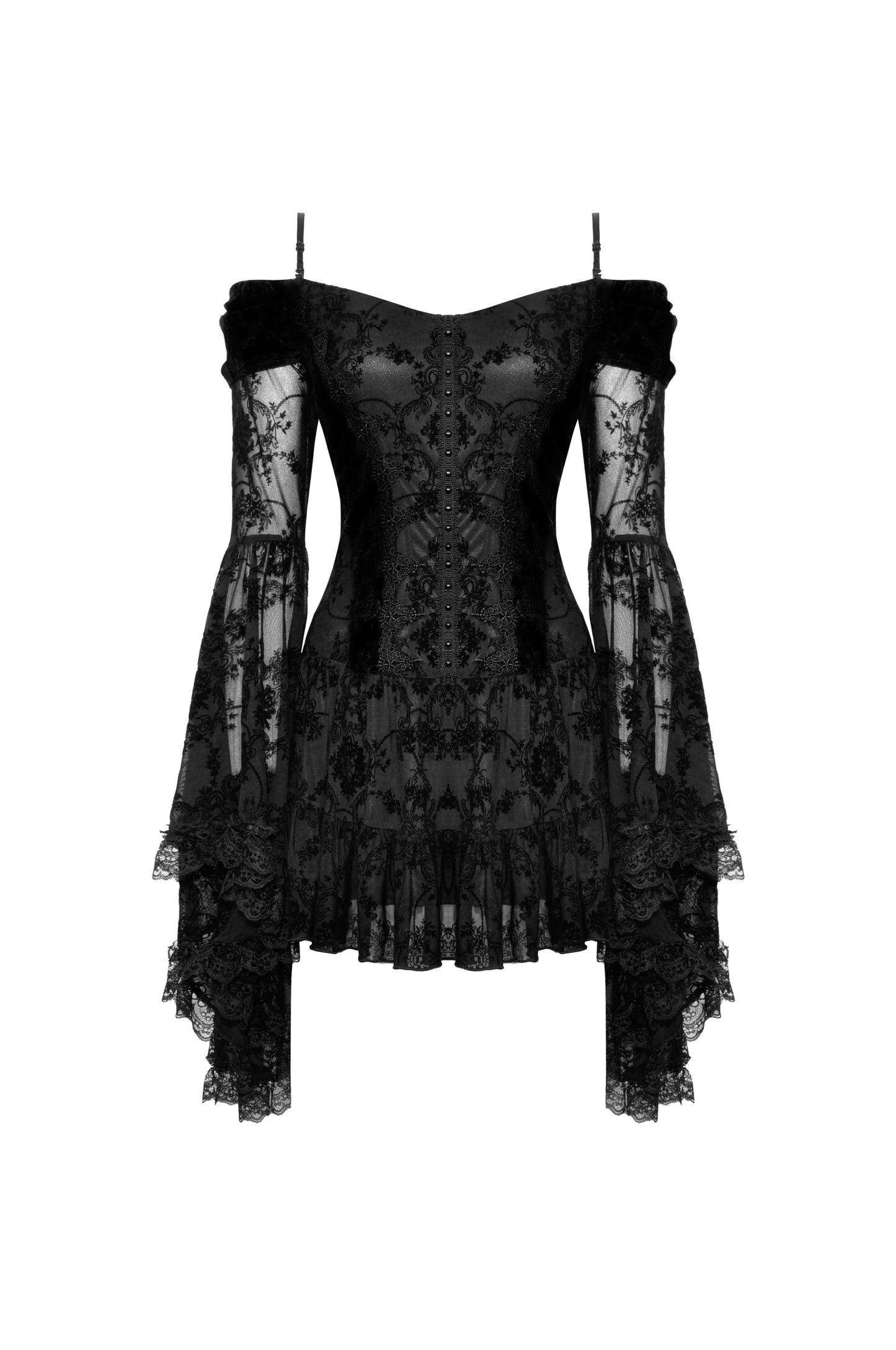 Count Your Blessings Gothic Off Shoulder Dress by Dark In Love