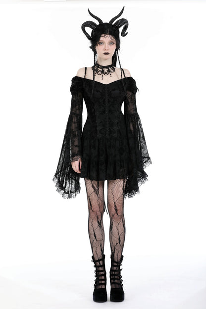 Count Your Blessings Gothic Off Shoulder Dress by Dark In Love